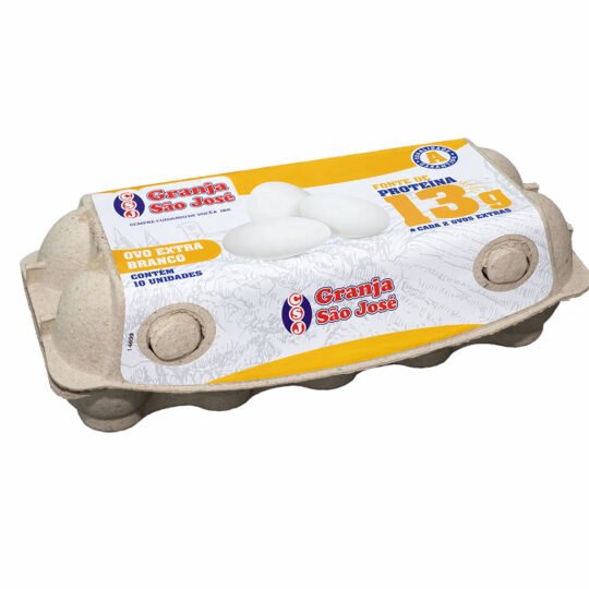 Ovo Extra Branco 10 unidades - 13g de proteína a cada 2 ovos