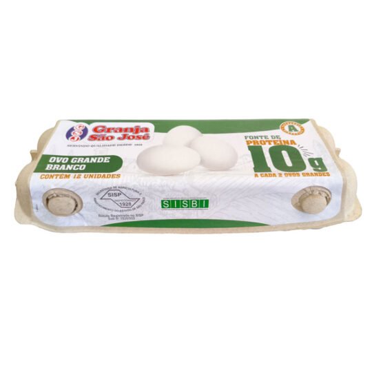 Ovo Grande Branco 12 unidades - 10g de proteína a cada 2 ovos