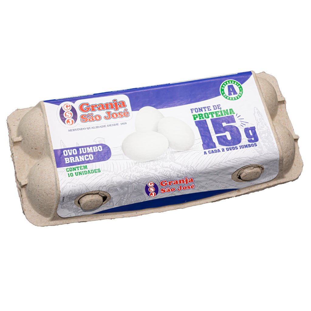 Ovo Jumbo Branco 10 unidades - 15g de proteína a cada 2 ovos
